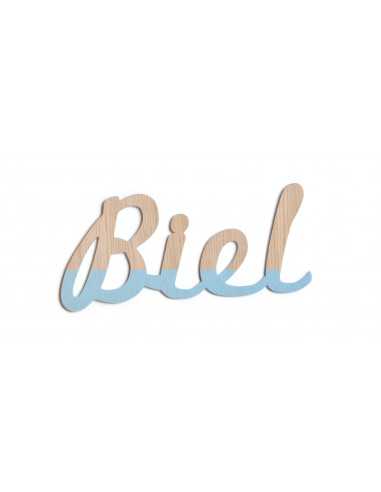 Nombre en madera natural personalizado - Decoración infantil rústica