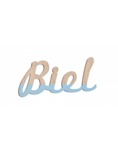 Nombre en madera natural personalizado - Decoración infantil rústica