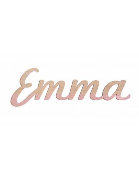 Nombre en madera natural personalizado - Decoración infantil rústica