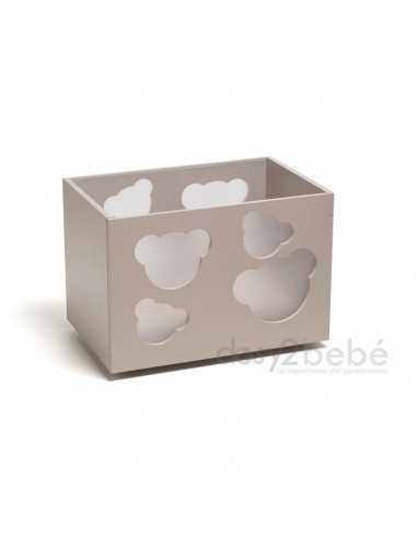 Juguetero Nature infantil de madera con ruedas - Dosy2