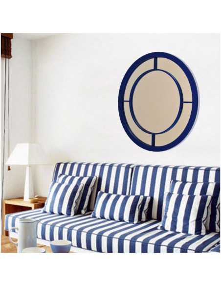 Espejo Redondo Navy de Madera - Dosy2, Elegancia Náutica