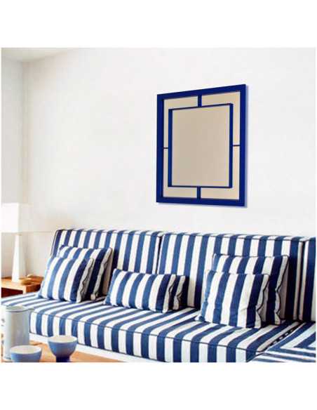 Espejo Cuadrado Navy de Madera Lacada | Decoración Minimalista