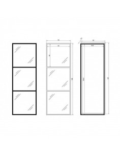 Armario 188x64 Tres Espejos Decorativos - Dosy2 2