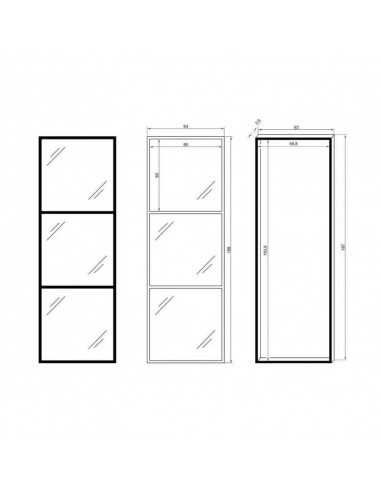 Armario 188x64 Tres Espejos Decorativos - Dosy2