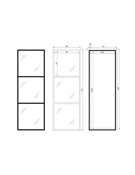 Armario Decorativo Tres Espejos 170x58 - Diseño y Calidad Dosy2