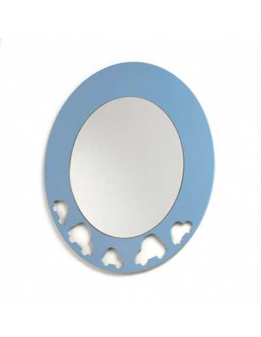 Espejo Redondo Nature de Madera con Coches Troquelados - Dosy2