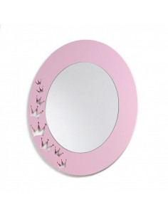 Espejo Redondo Coronas de Madera Lacada - Ideal para Decoración Infant 2