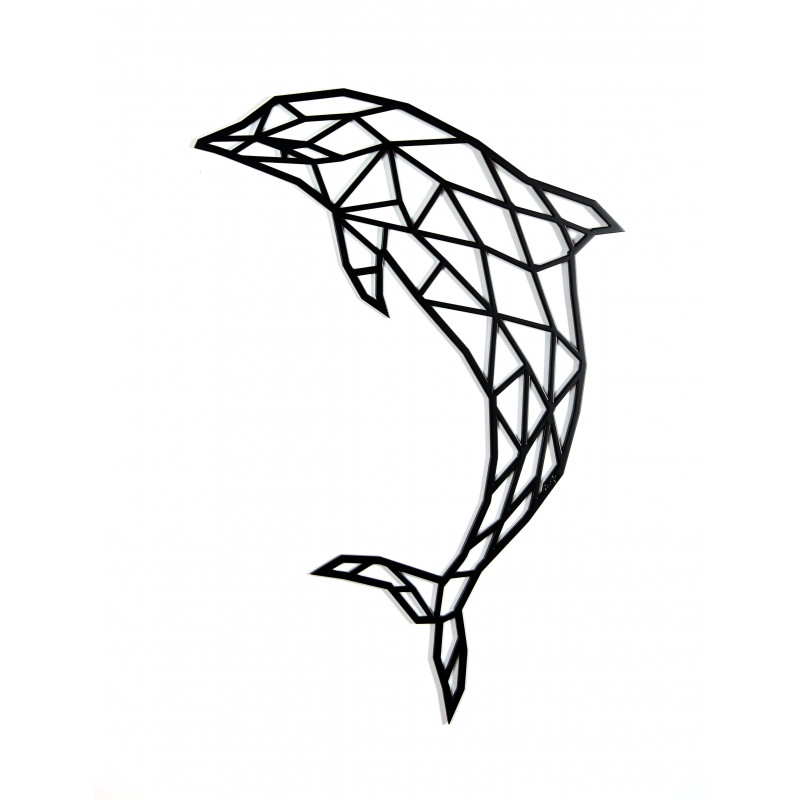 decoracion delfin de madera