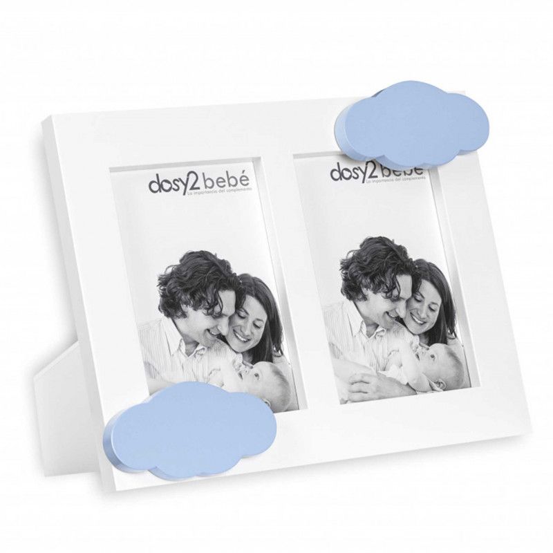 portafoto doble con nubes