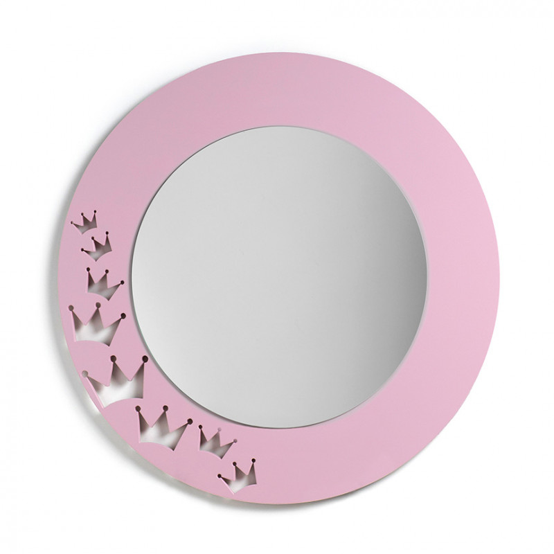 espejo rosado redondo